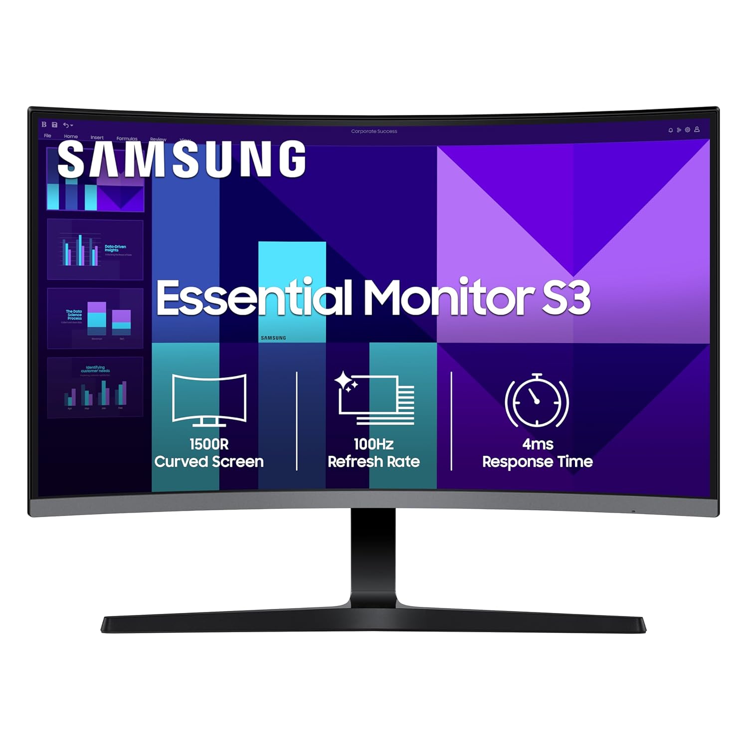 Samsung 32" (80 cm) S3 1500R Curved Monitor|FHD 1920 x 1080|100 Hz|4 ms