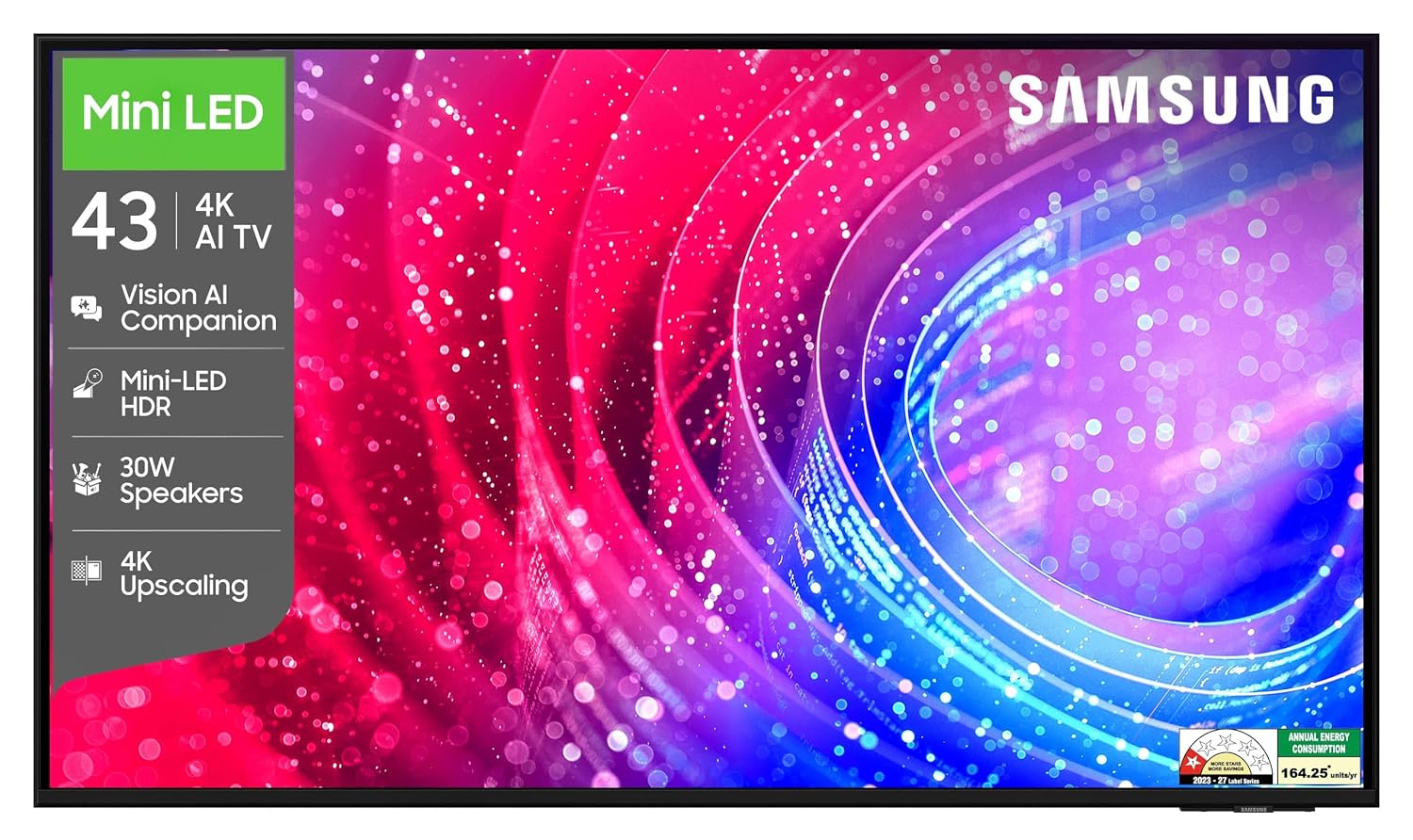 Samsung 43 inch (108cm) Mini LED 4K Vision AI 2026 Smart TV | 30W Speakers | 4K Upscaling | Mini-LED HDR | 150+ Channels
