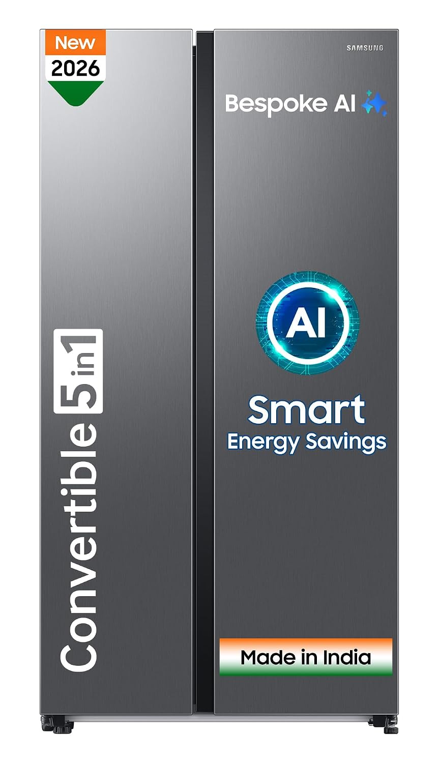 Samsung 653 L, 3 Star, Frost Free, Double Door, Convertible 5-in-1 Digital Inverter