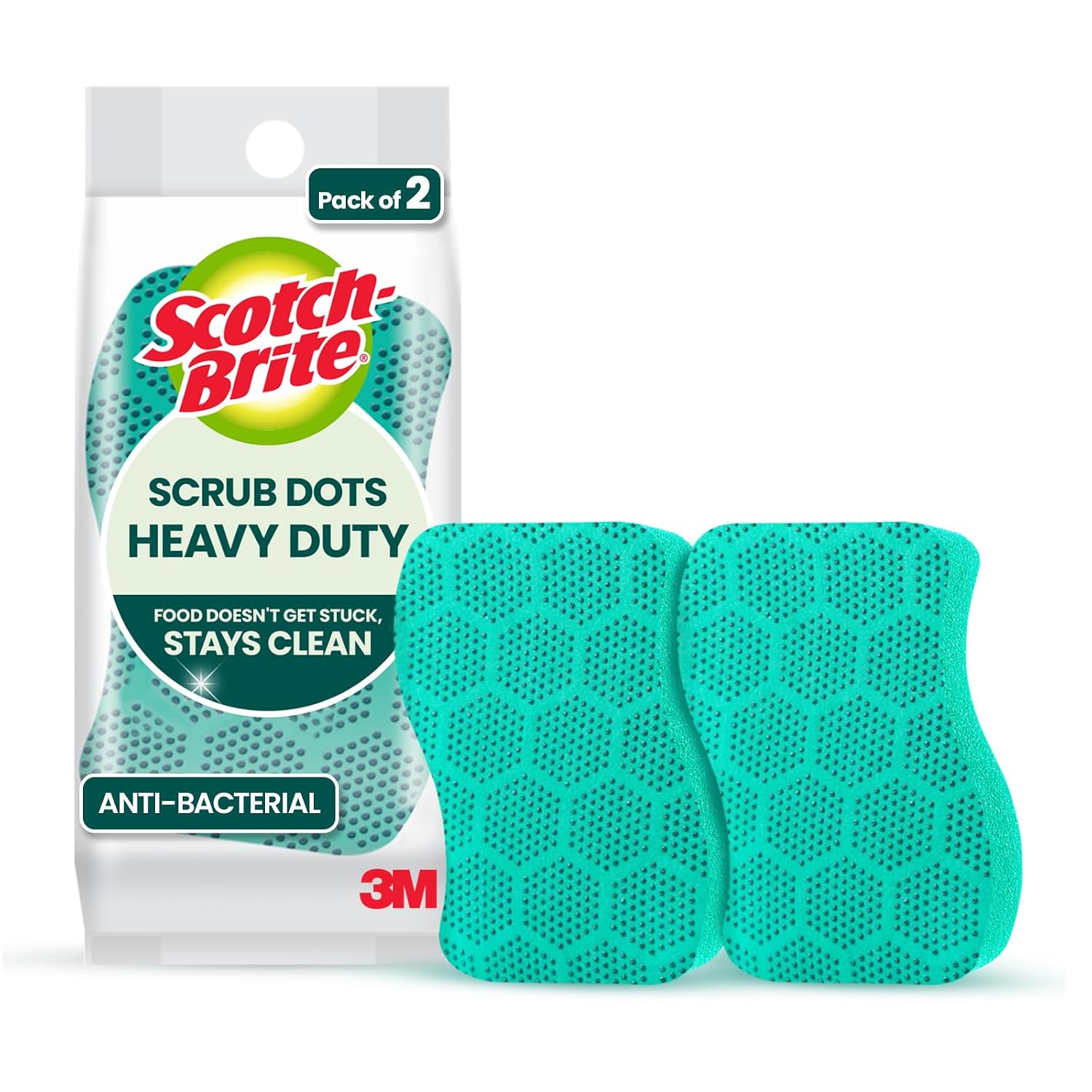 Scotch-Brite Heavy Duty Scrub Dots for Powerful Scrubbing, Suitable for Iron Cast, Stainless Steel & Non-Coated Cookware