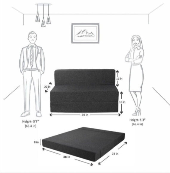 seventh heaven grey jute inflatable 3 seater sofa cum bed