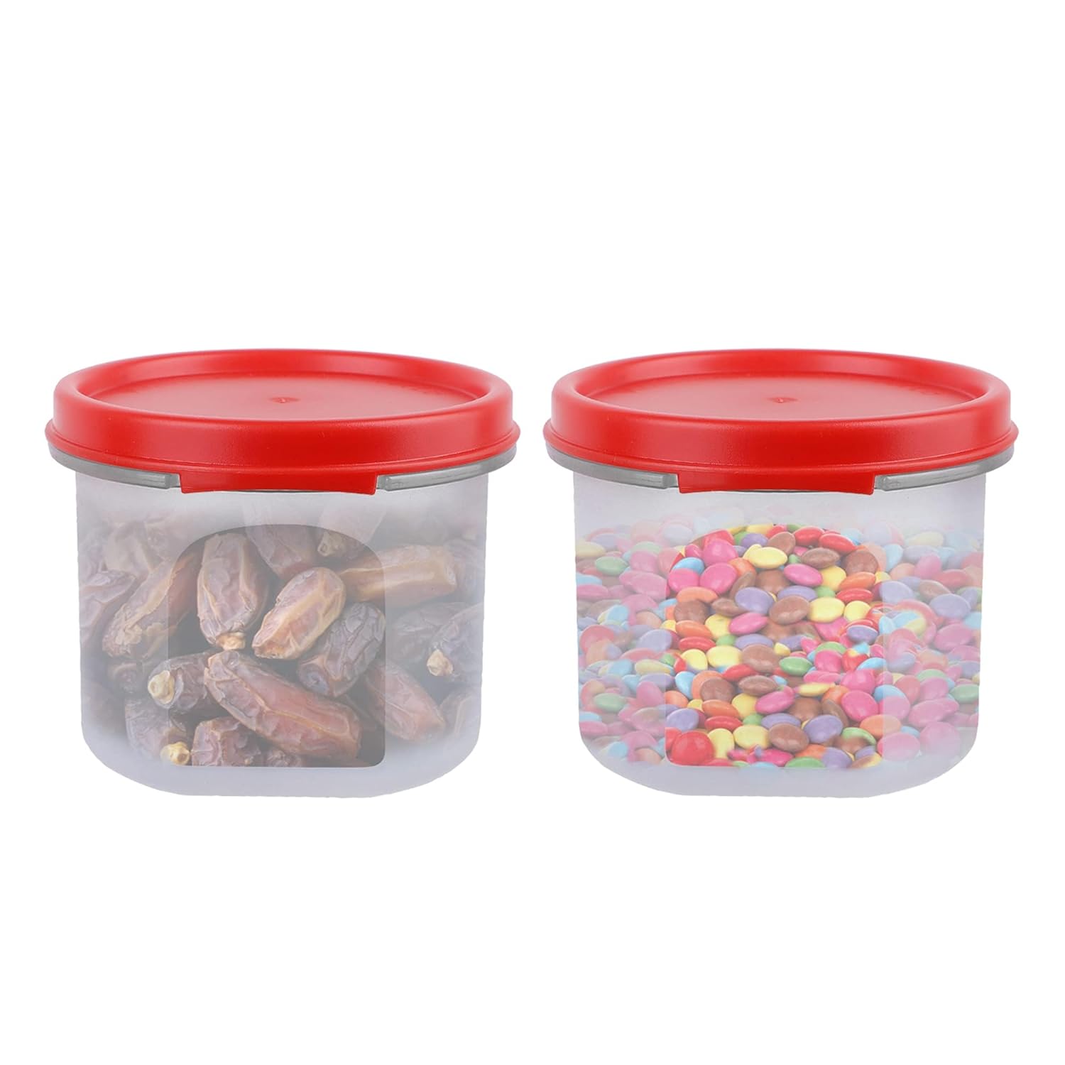SIMPARTE Smart Slim Storage Air-Tight & Leak Resistant Plastic Round Modular Container for Juice, Snacks, Spices, Dry Fr