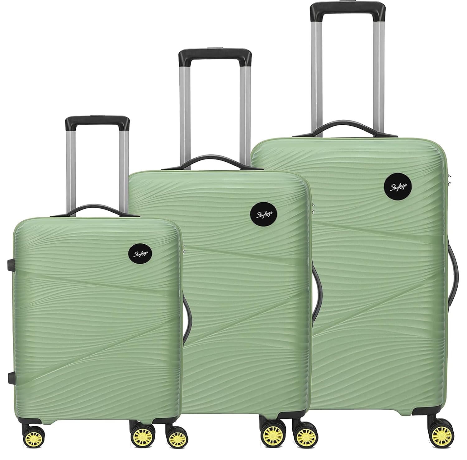 Skybags Swirl Set of 3 Trolley Bag 56, 65 & 75cm | Small+Medium+Large | Hard Luggage | 8 Wheels Suitcase
