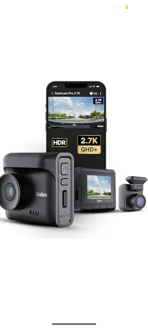 Smart Dashcam Pro 2.7K + Rear| QHD+| 5MP & 2MP| NightPulse Vision| GPS| 2LCD In-car Camera System