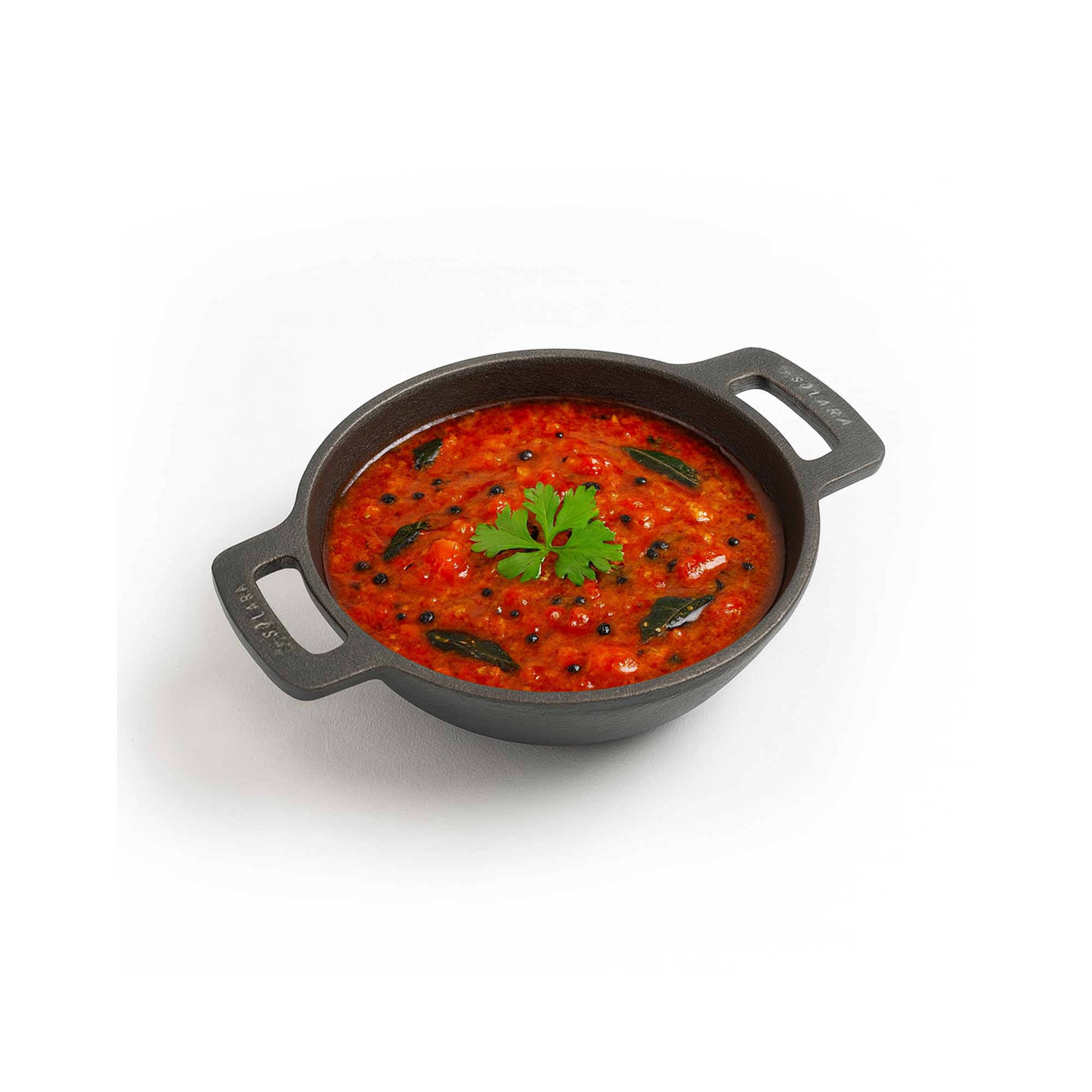 SOLARA Pre Seasoned Cast Iron Kadhai 7 Inch(17 CM), Ready to Use Deep Frying Kadhai, Naturally Nonstick Cast Iron Kadai