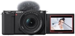 SONY ZV-E10K/BQ IN5 Mirrorless Camera Body with SELP16502 mm Lens (Black)