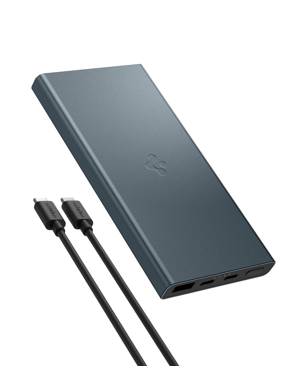 Spigen ArcPack 10000mAh Power Bank, PD3.0, Fast Charging, 22.5W Max Output, 2 Type-C Ports, 1 USB-A Port - (Aluminum, Na