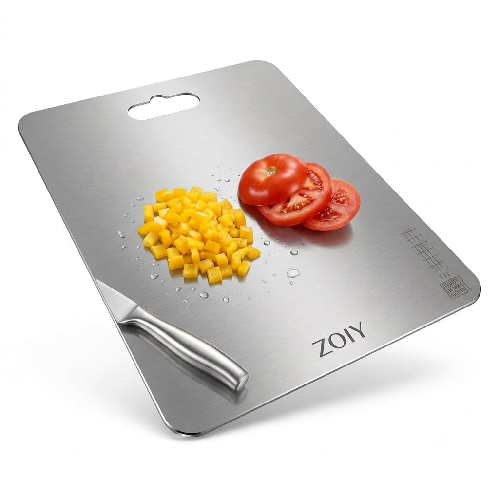 Stainless Steel Cutting Board | Premium Steel Chopping Board for Kitchen | Hygienic & Rust Proof | Ideal for Fruits, Veg