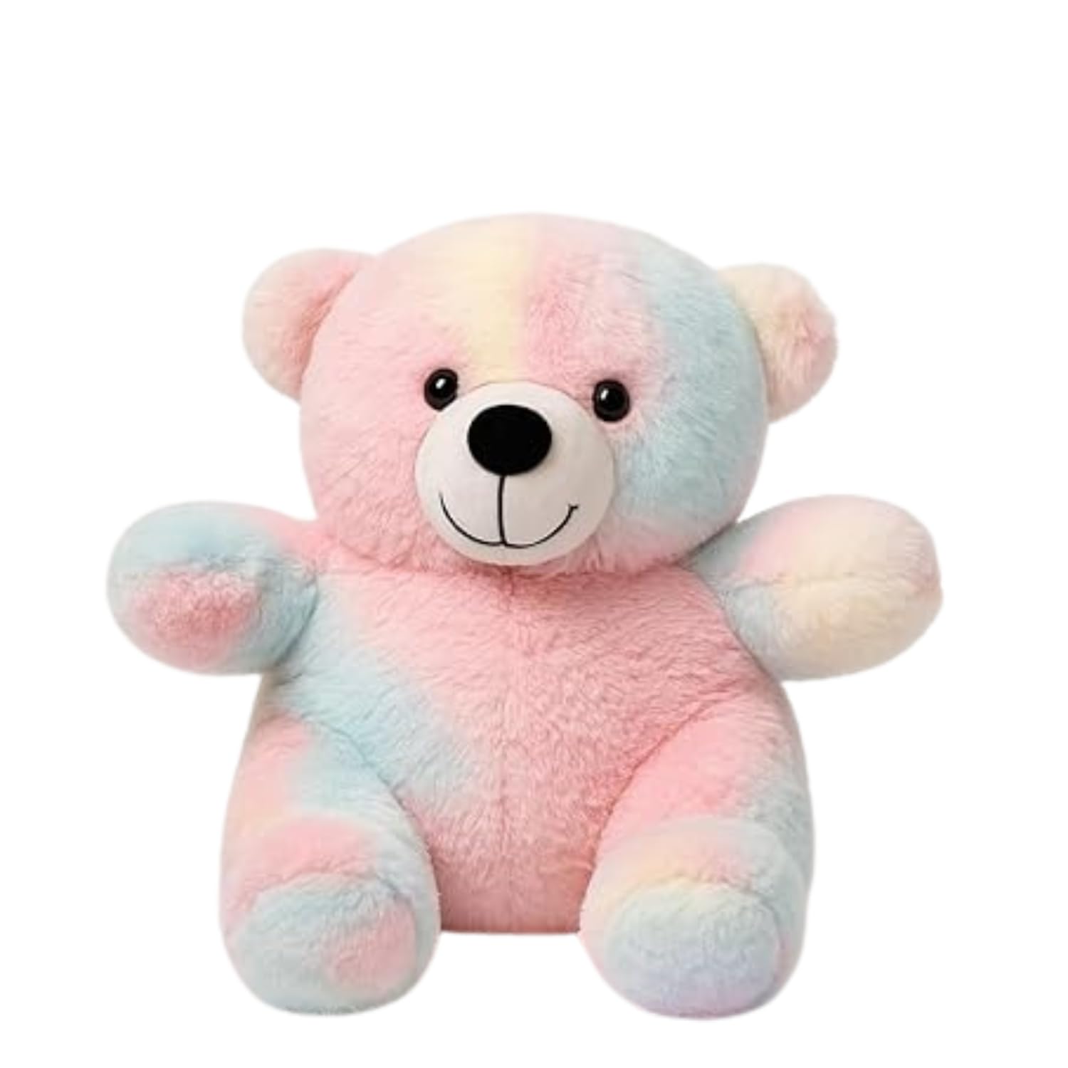 Super Soft Rainbow Teddy Bear Stuffed Toy Fluffy Multicolor Plush Doll with Cute Expression Ideal Gift for Children Todd