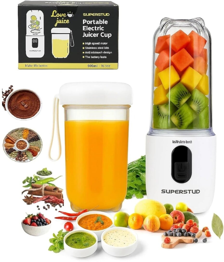 SUPERSTUD 6 Blade Blender | 1800mAh Battery Type-C Charging Porta