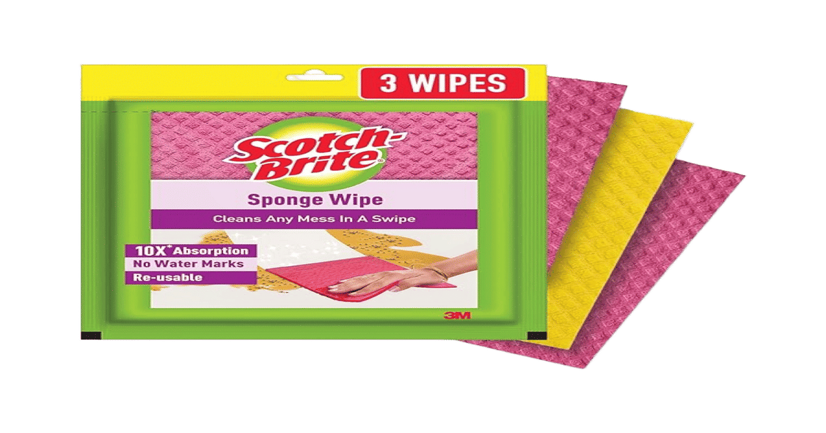 Swiggy Instamart -Scotch Brite Sponge Wipe (Large, Reusable, 10X Absorption)