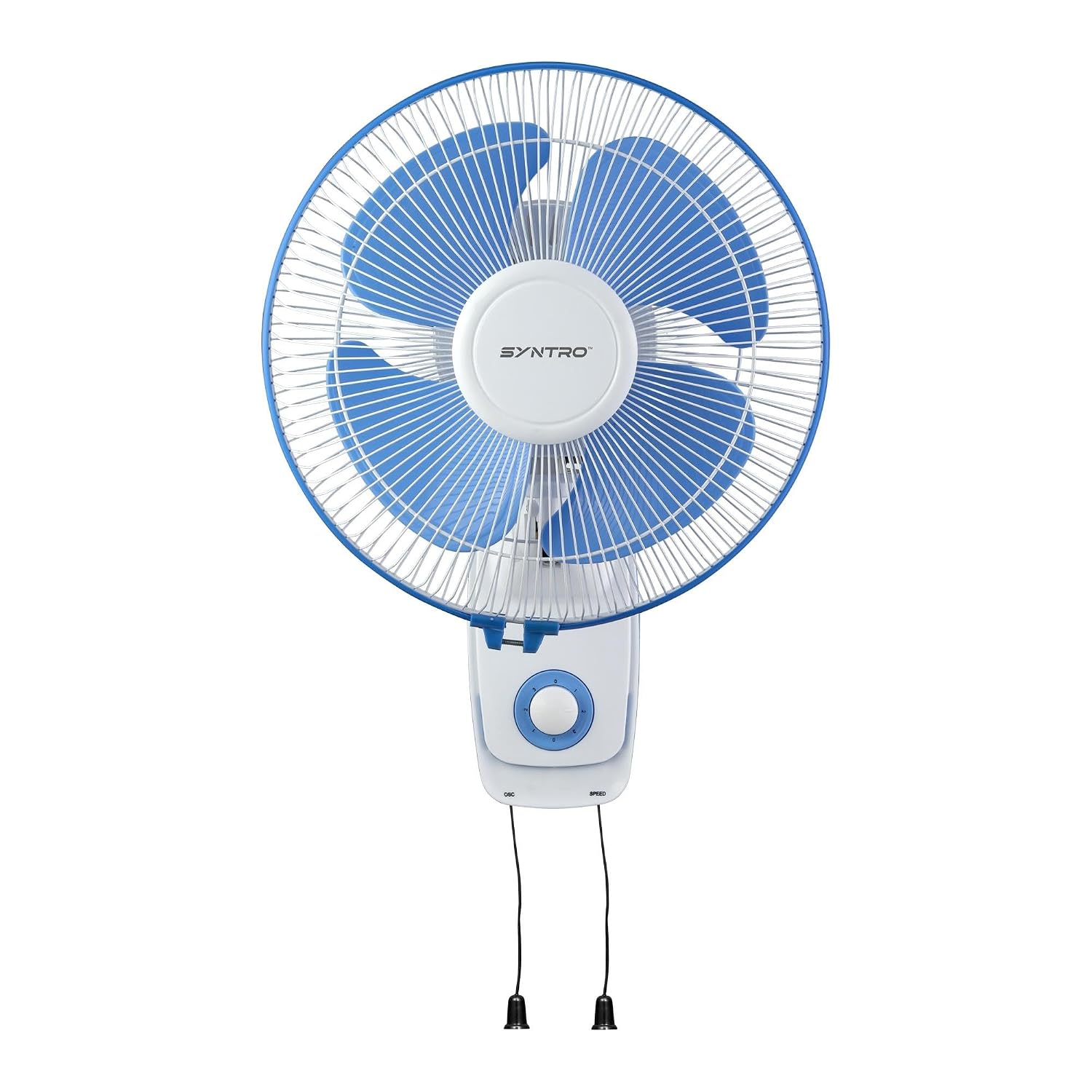 Syntro Neo 300 mm High Speed Wall Fan for Home and Office, Pull Cord Switc |3-Speed Control, Thermal Protection | White