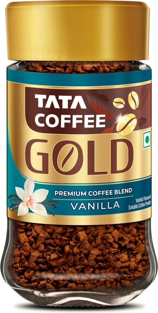 Tata Coffee Gold Premium Blend, Full Bodied Taste & Rich Aroma Instant Coffee (50 g, Vanilla Flavoured)