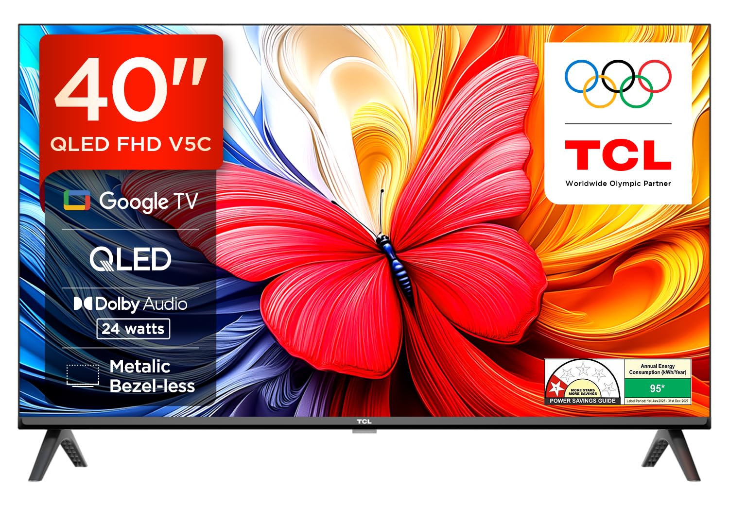 TCL 101 cms (40 inches) Smartchoice Full HD Smart QLED Google TV | Dolby Audio 24 watts | Ai Clarity | Metallic Bezel-Le
