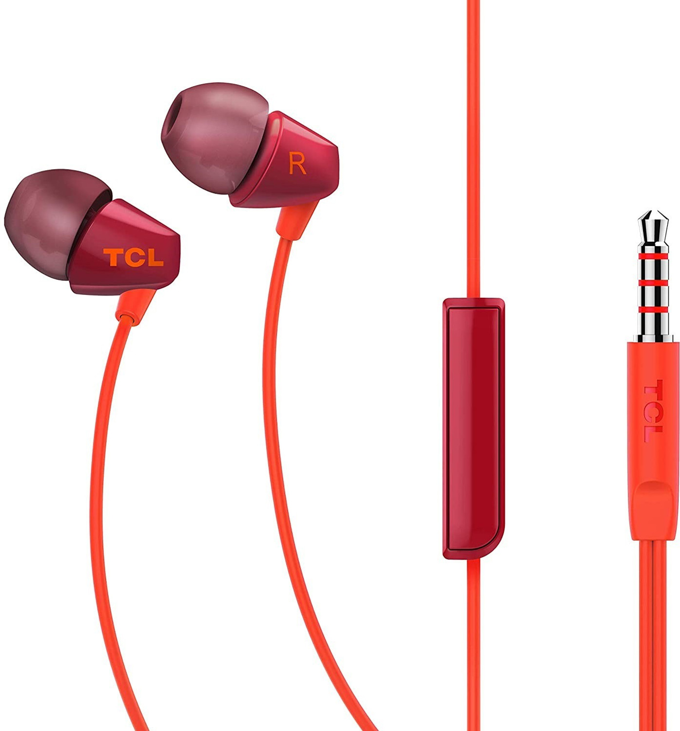 TCL SOCL100 Wired Headset (Sunset Orange, In the Ear)