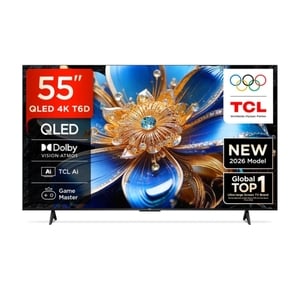 TCL T6D 138.71 cm (55 inch) QLED Ultra HD (4K) Smart Google TV 2026 Edition with HDR10+ Dolby Vision- Atmos 28W HVA Pane