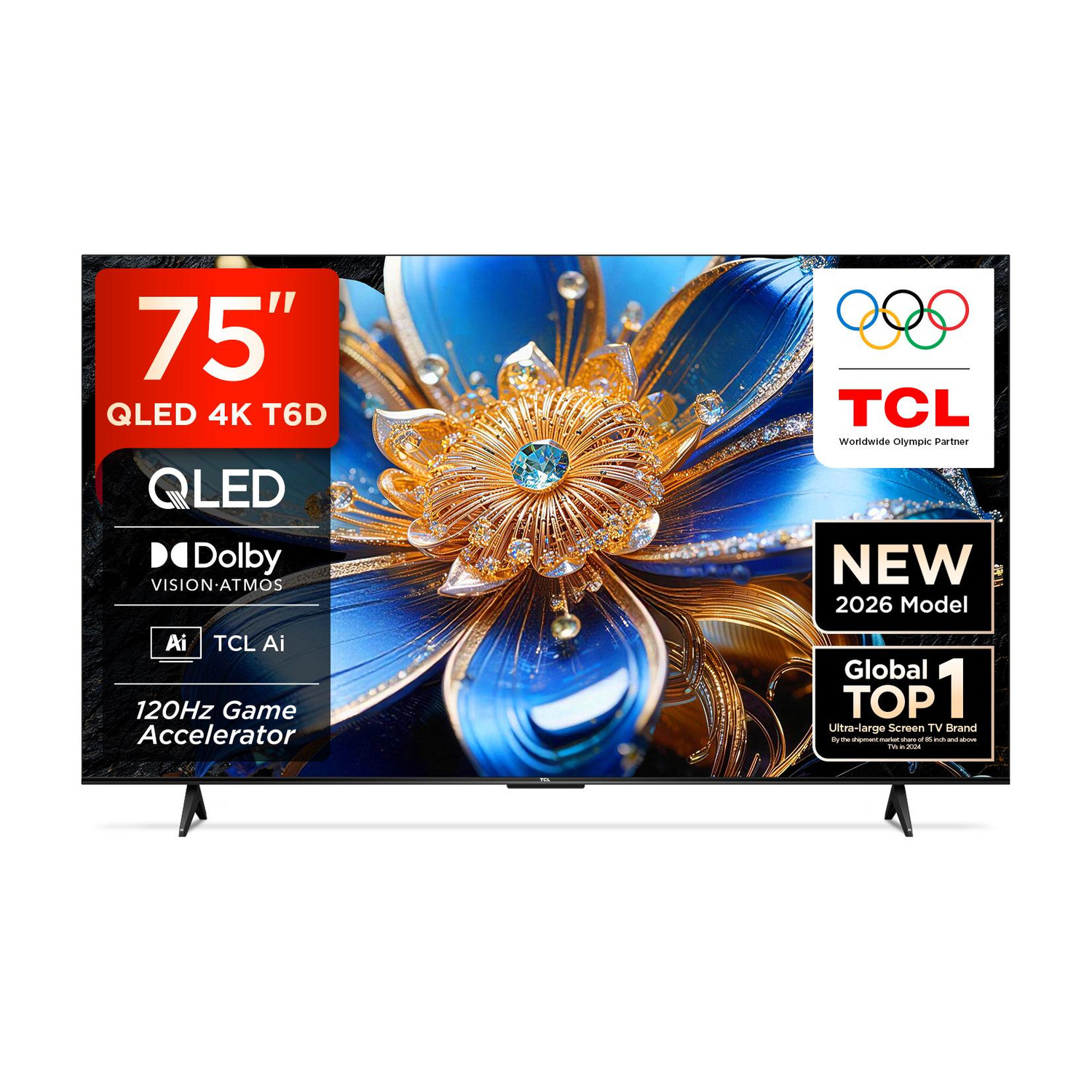 TCL T6D 189.31 cm (75 inch) QLED Ultra HD (4K) Smart Google TV 2026 Edition