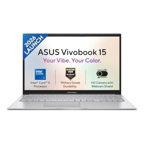 ASUS Vivobook 15 (2026),Intel Core 5 120U,(i5-14th Gen),Fingerprint Sensor,8GB RAM,512GB SSD,FHD,15.6"(39.6 cm)
