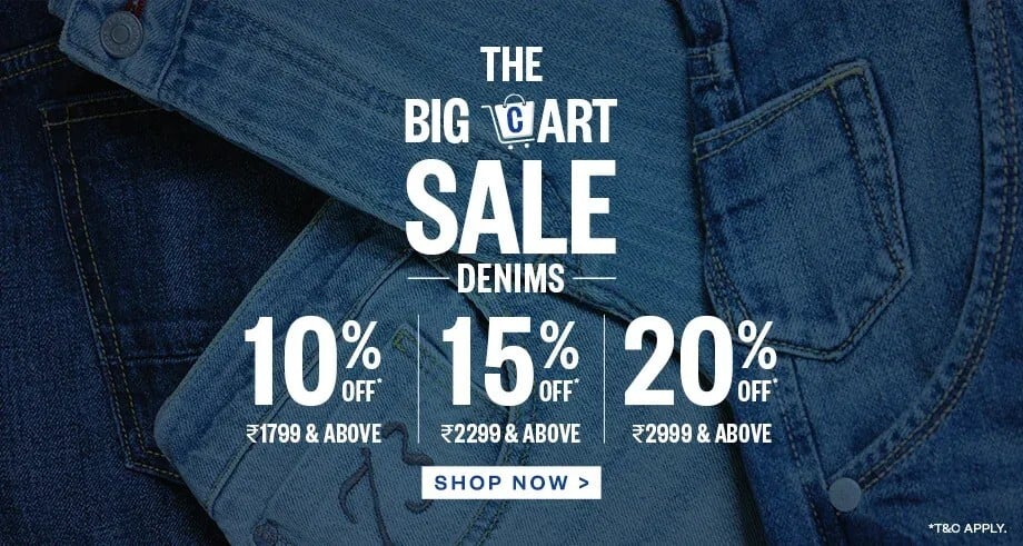 THE BIG CART SALE | 10% Off Rs. 1799, 15% Off Rs. 2299, 20% Off Rs. 2999