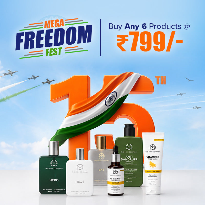 The Man Company Freedom Fest: Buy Any 6 Products @ Rs. 799 (3 Perfumes + 3 Grooming Products)