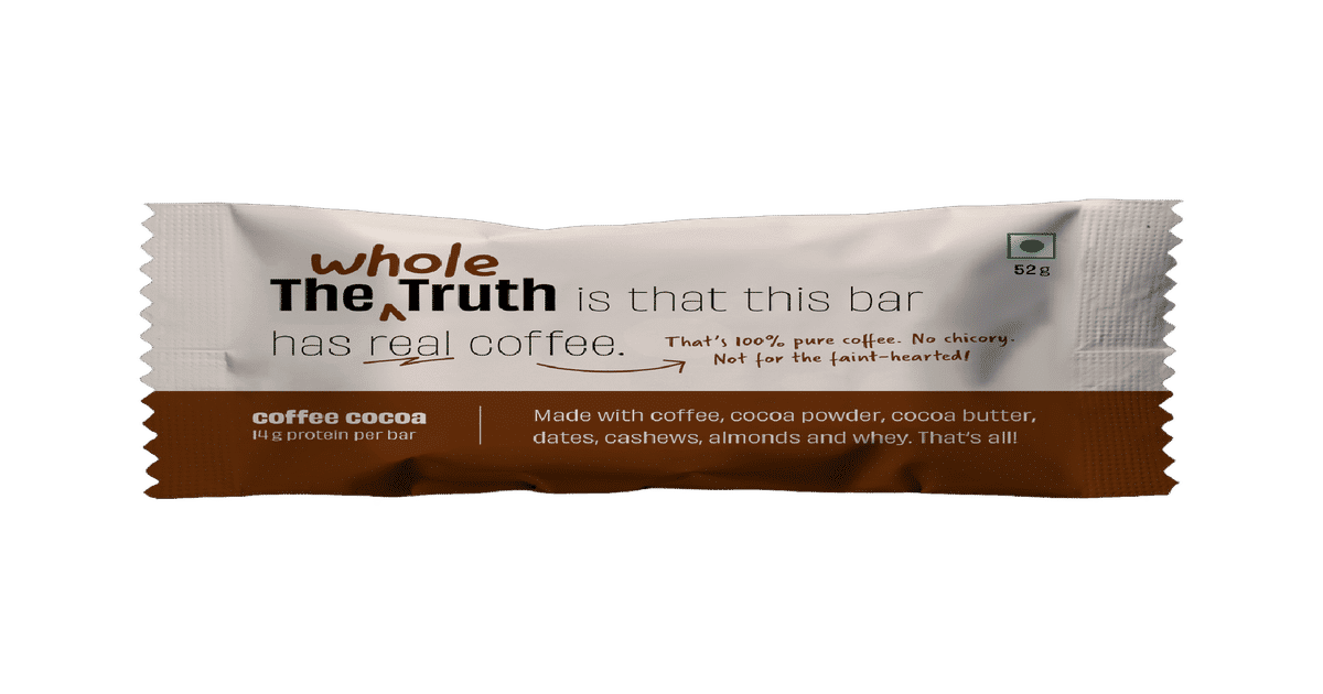 The Whole Truth Coffee Cocoa Protein Bar (Date Sweetened)52 gms @31