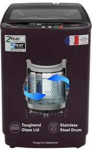 Thomson 8.5 kg PureWash Toughened Glass Lid with Stainless Steel Drum, Magic Filter and Multiple Wash Programs Semi Auto