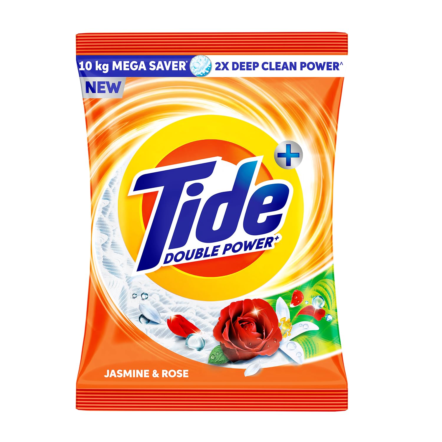 Tide Plus Detergent Washing Powder - 10kg Mega Saver Pack | Jasmine & Rose Fragrance