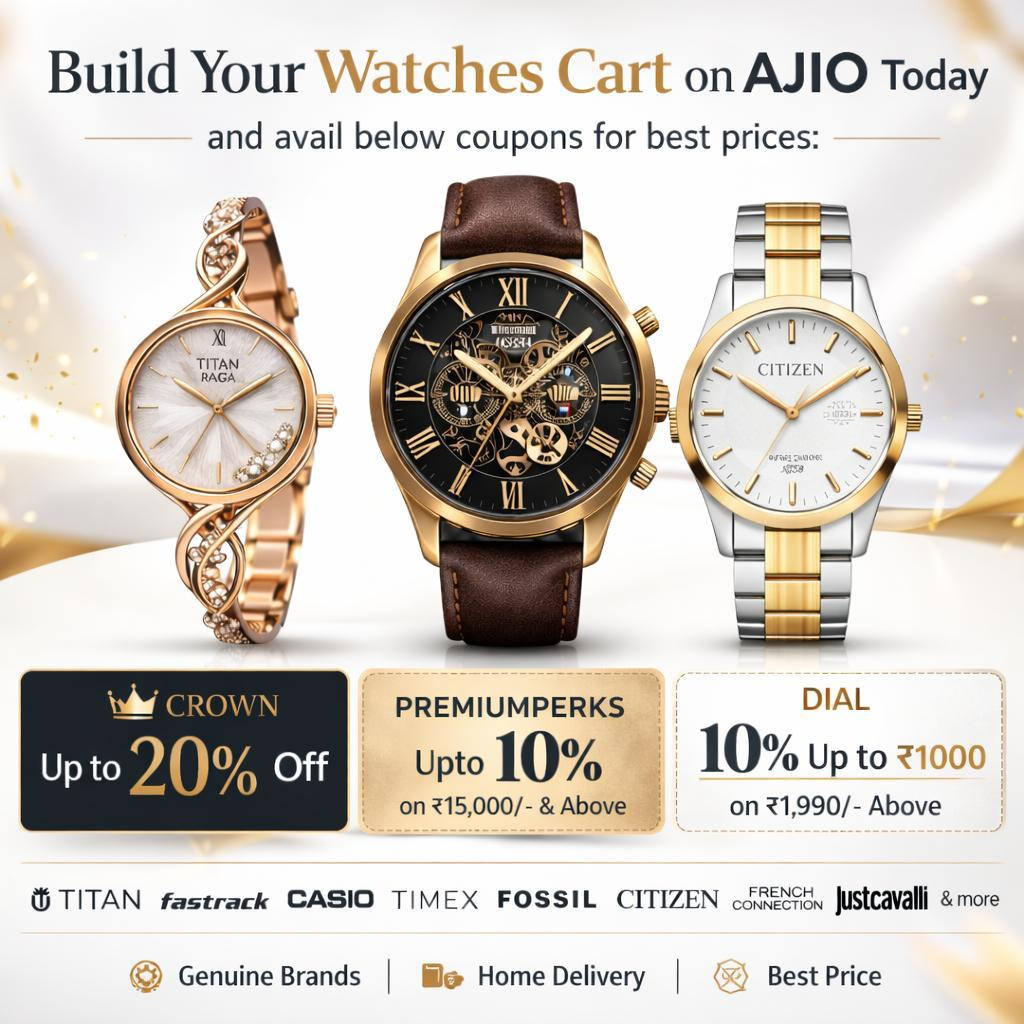 Titan, Times & More Brand Watches Min 30% Off
