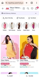 Tokyo talkies dress start from 94 Rs. Only