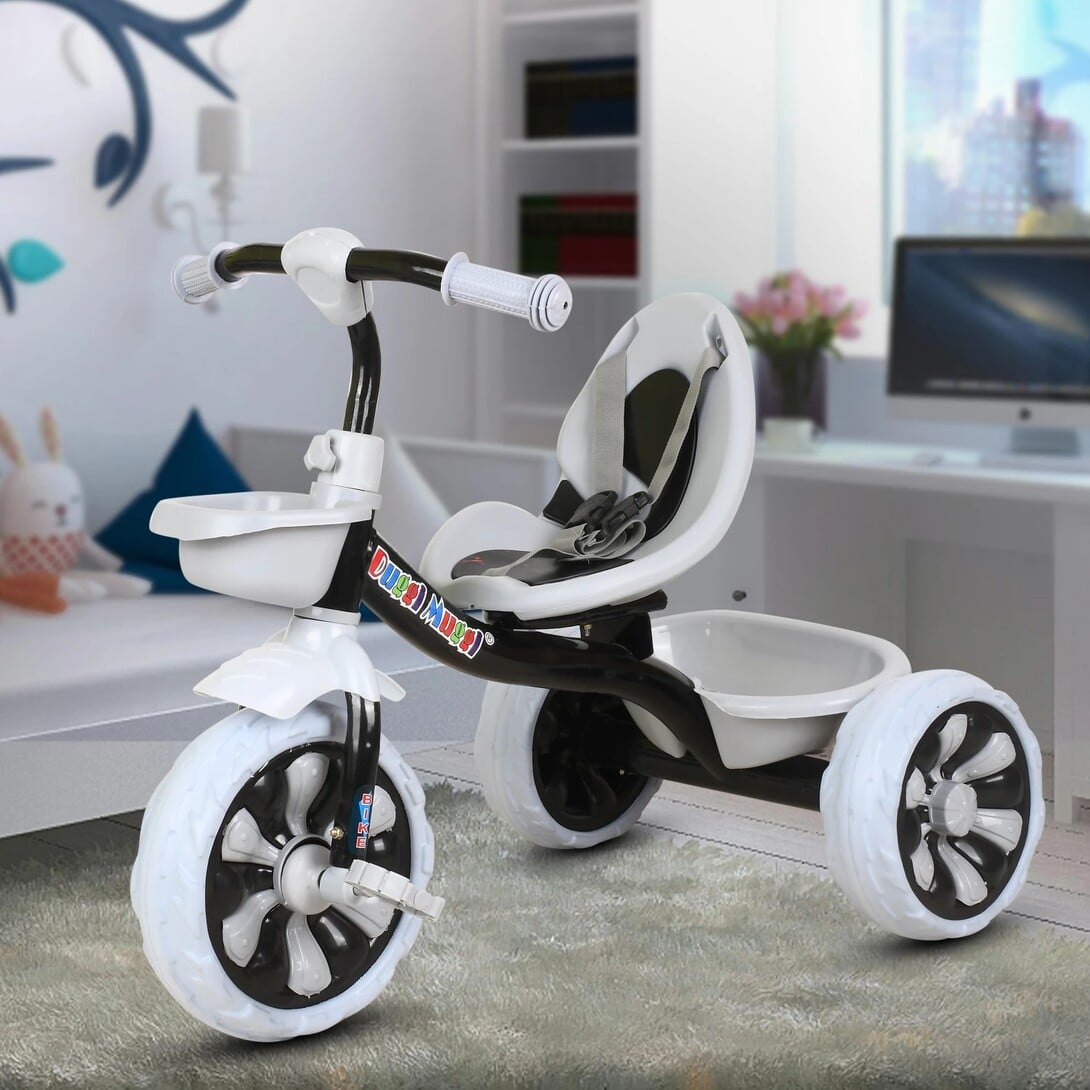 TOYSHOPPEE Play Kids/Baby Tricycle with Basket and Safety Belt 12