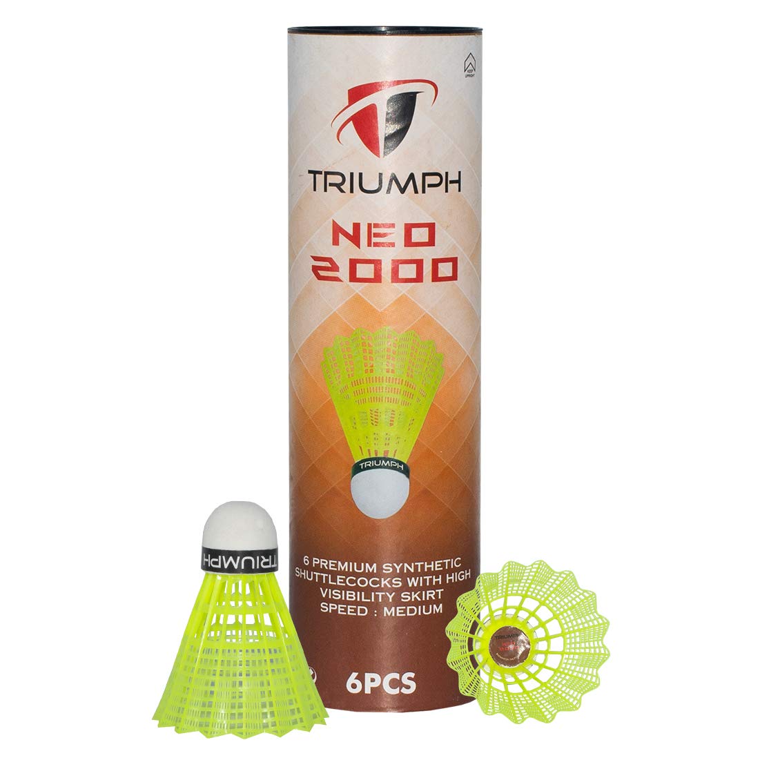 Triumph Nylon Badminton Shuttlecocks, Badminton Shuttlecock Pack of 6