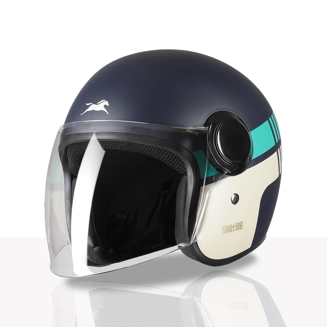 TVS Silk Route Open Face Helmet for Men & Women | ISI & DOT Certified Vintage Helmet with Clear Visor