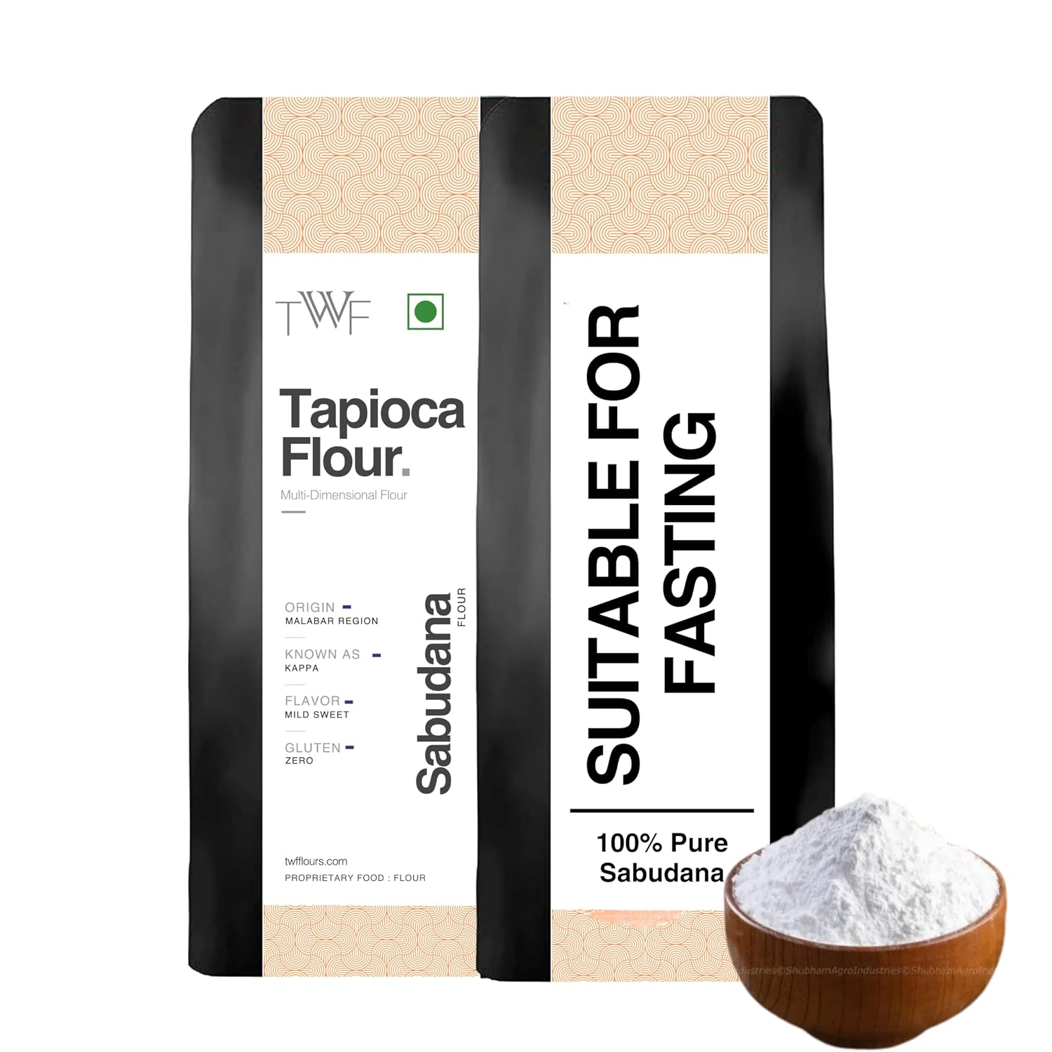 TWF Tapioca Flour | 1kg | Sabudana Atta | Gluten-Free, Grain-Free & Nut-Free | Fasting Friendly | Ideal for Fasting, Bak