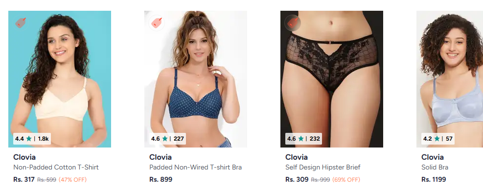 Up to 76% Off on Lingerie from Clovia