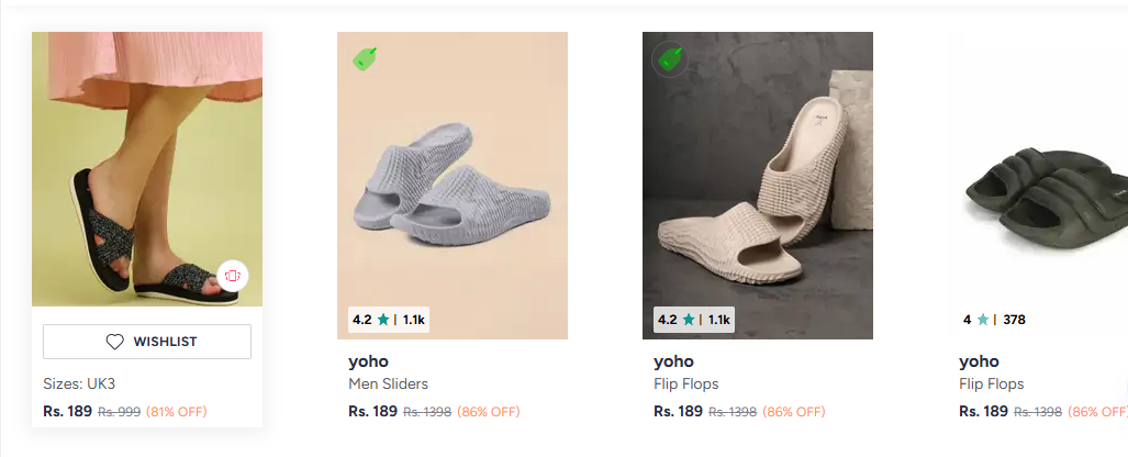 Up to 86% Off On Yoho Flips Flops