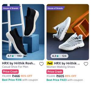 Up to 90% Off On HRX Footwear