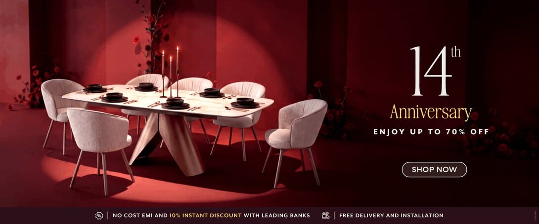 Urban Ladder - 14th Anniversary Sale | Upto 70% Off | Additional Discounts and Offers