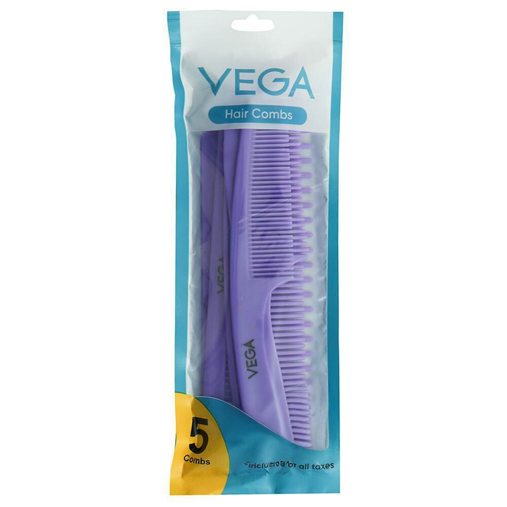 Vega Plastic Violet Hair Comb Set Pack of 5 for Rs. 49
