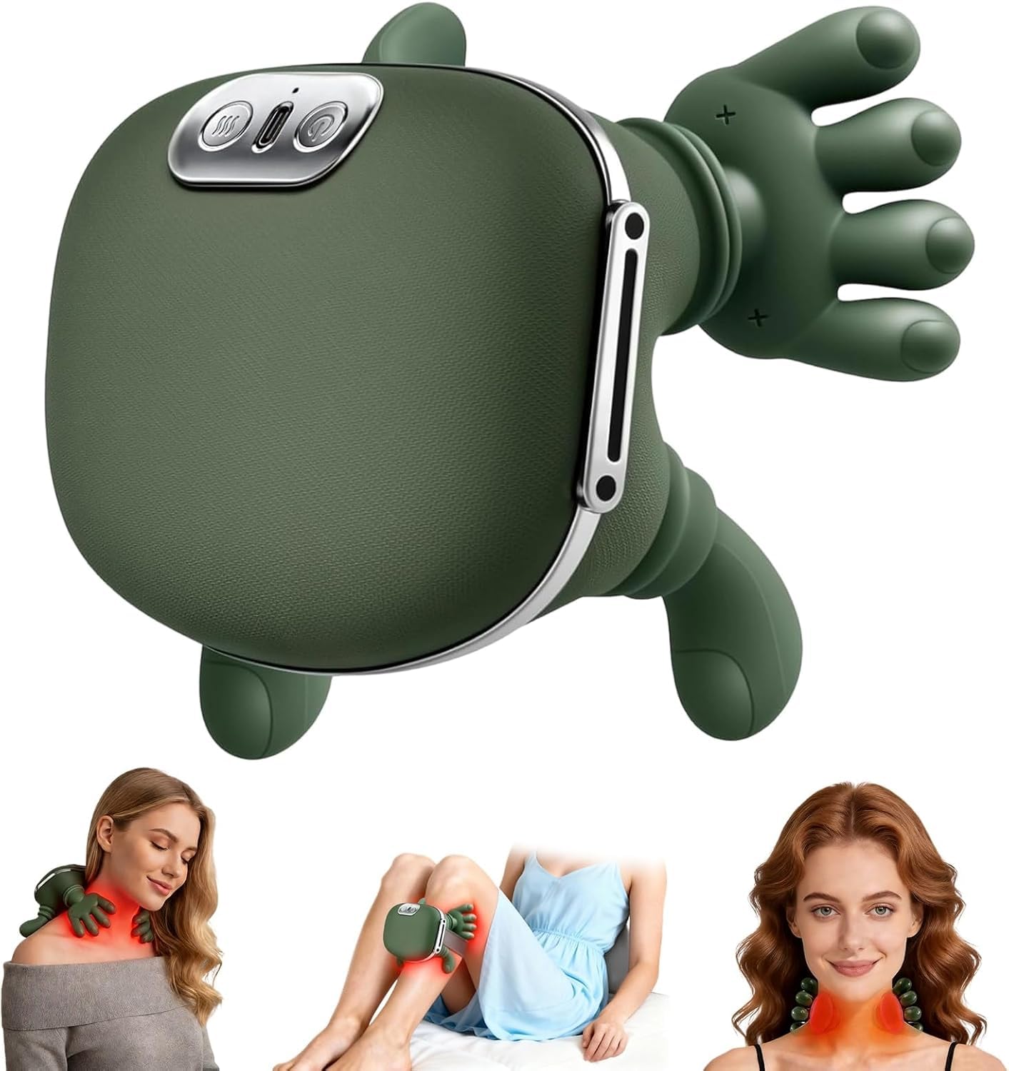 VEZPAX Shoulder & Neck Massager with Heat, 4D Bionic Heated Neck Massager with Fingers Simulates a Real Palm Massage for