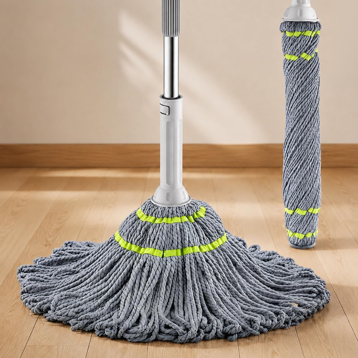 Vivela Microfiber Twist Mop for Floor Cleaning | Self-Squeeze Mop with Super Absorbent Microfiber Head | Lightweight & D