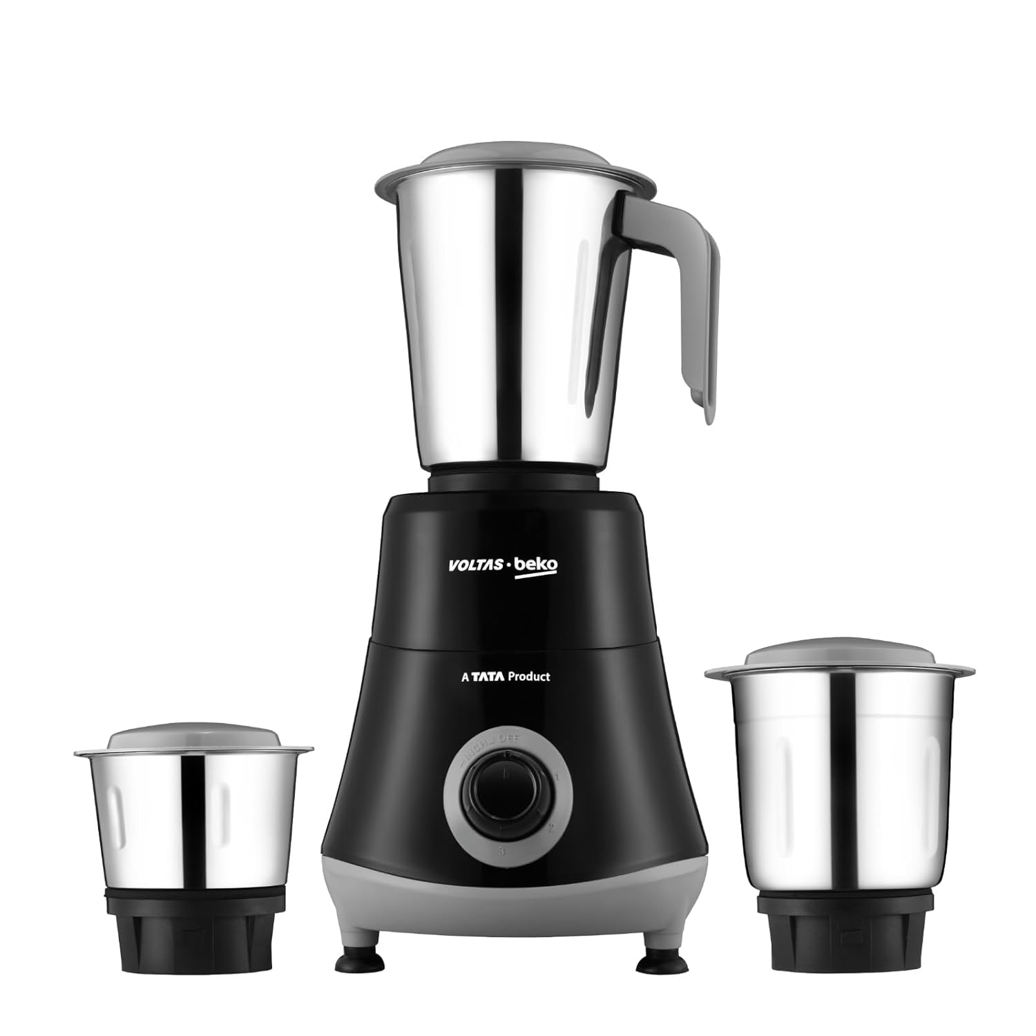 Voltas Beko G5253HP-BG 3 Jar Black and Grey 525 W Mixer Grinder with two years warranty on the motor