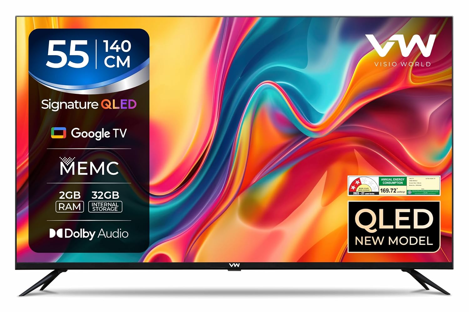 VW VISIO World 140 cm (55 Inches) SmartChioce Pro Series 4K Ultra HD Smart QLED Google TV VW55GQ2