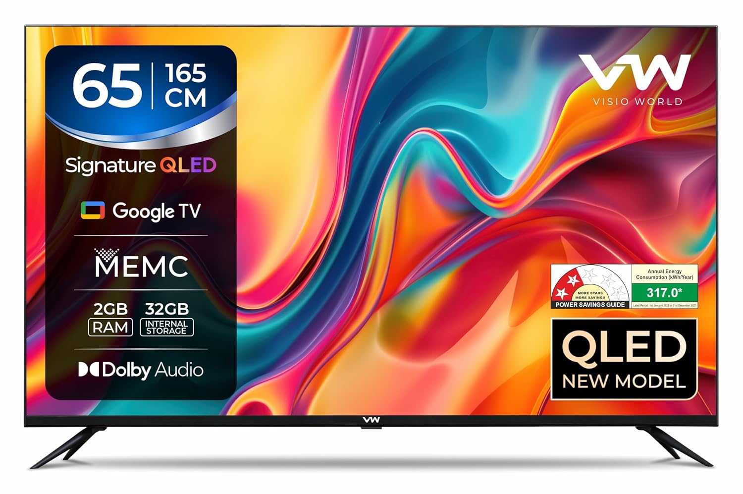 VW Visio World 165 cm (65 inches) Pro Series 4K Ultra HD Smart QLED Google TV VW65GQ2