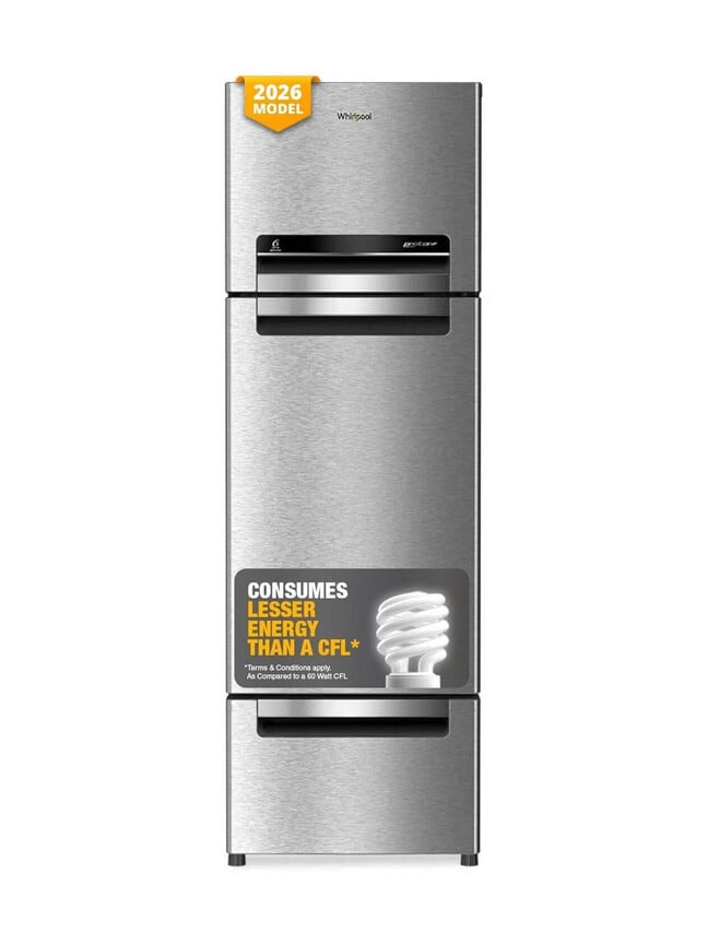 Whirlpool 215 L Frost Free Triple Door Refrigerator (Radiant Steel, FP 223D PROTTON ROY RADIANT STEEL(Z))