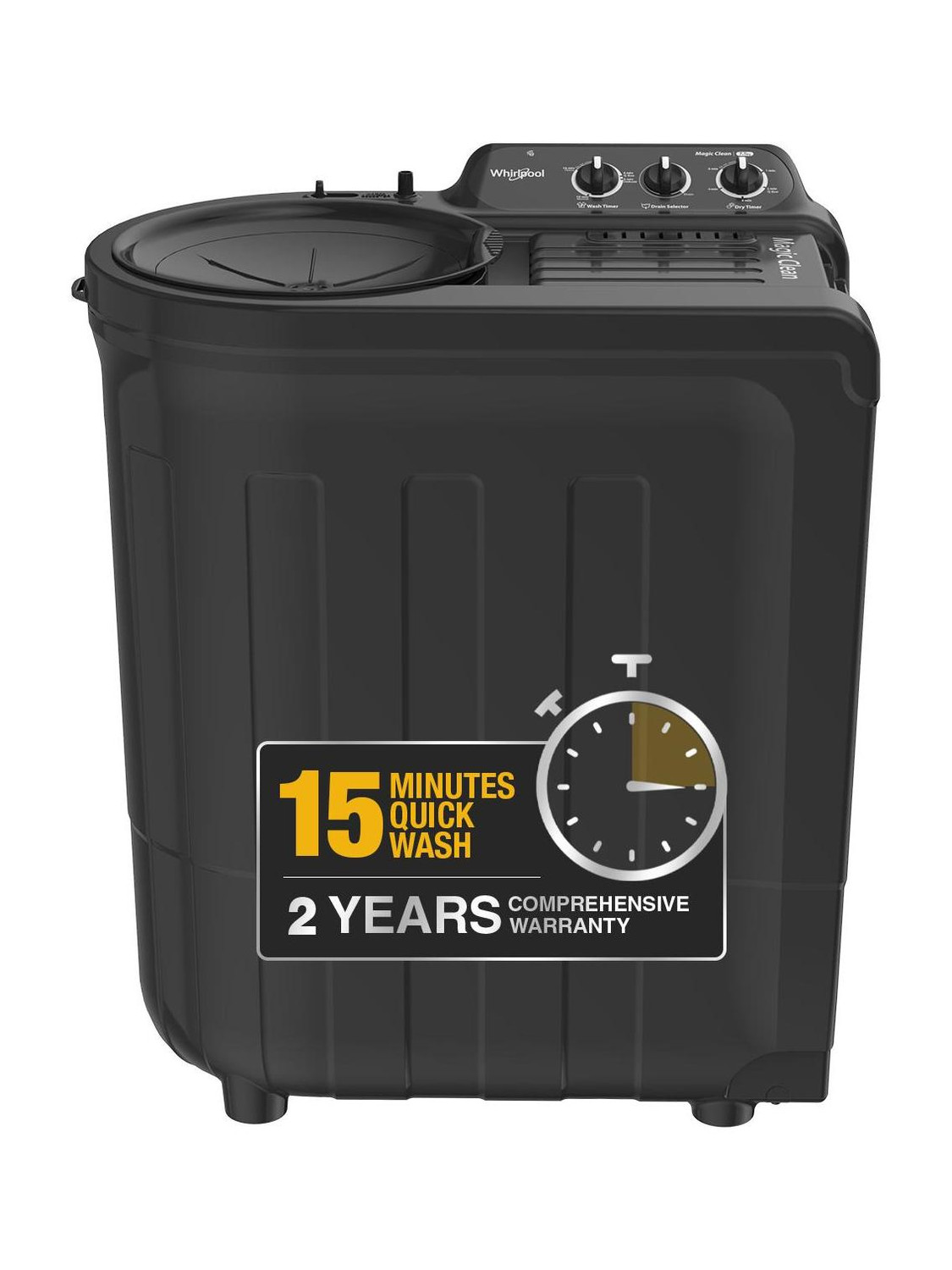Whirlpool 7 kg 5 Star with Ace Wash Station, 1400 RPM Speed and Rust Proof Semi Automatic Top Load Grey (MAGIC CLEAN 7.0