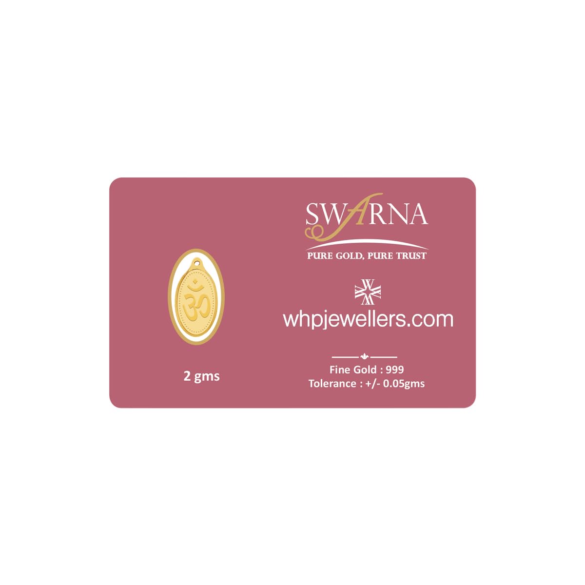 WHP Jewellers 24kt (999) 2 gram OM Yellow Gold Om Pendant