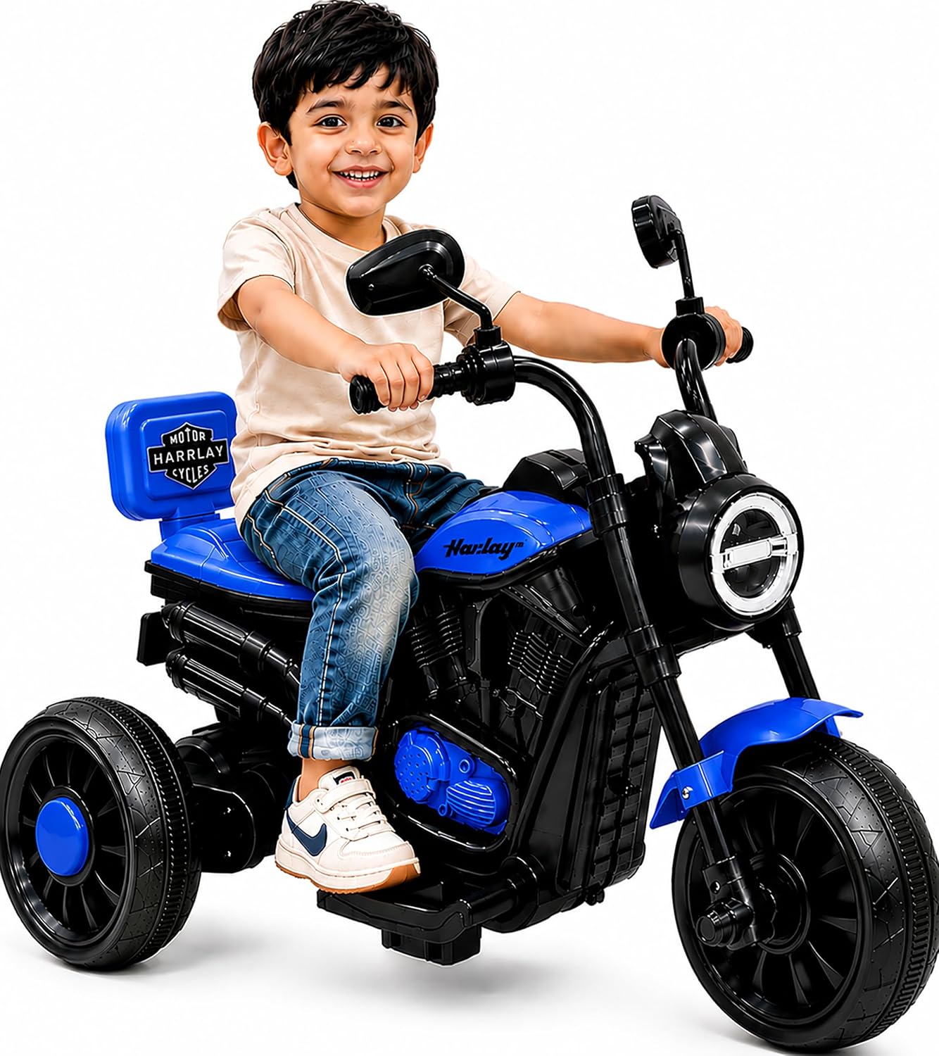 Wishmaster Mini Harlay Electric Ride-On Bike for Kids | 6V Battery-Operated Motorcycle | Foot Accelerator | Suitable for