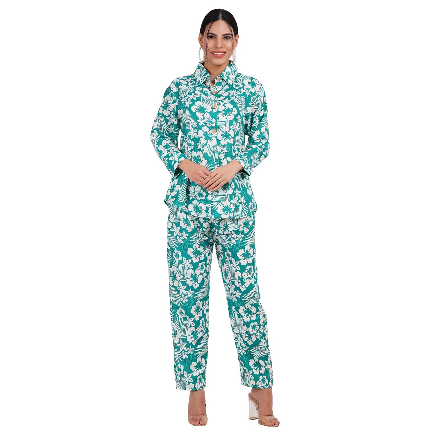 Women's Co-Ord Set - Casual Wear Shirt & Pant Set | Fancy Top and Bottom Outfit | Full Matching Set for Women | Stylish