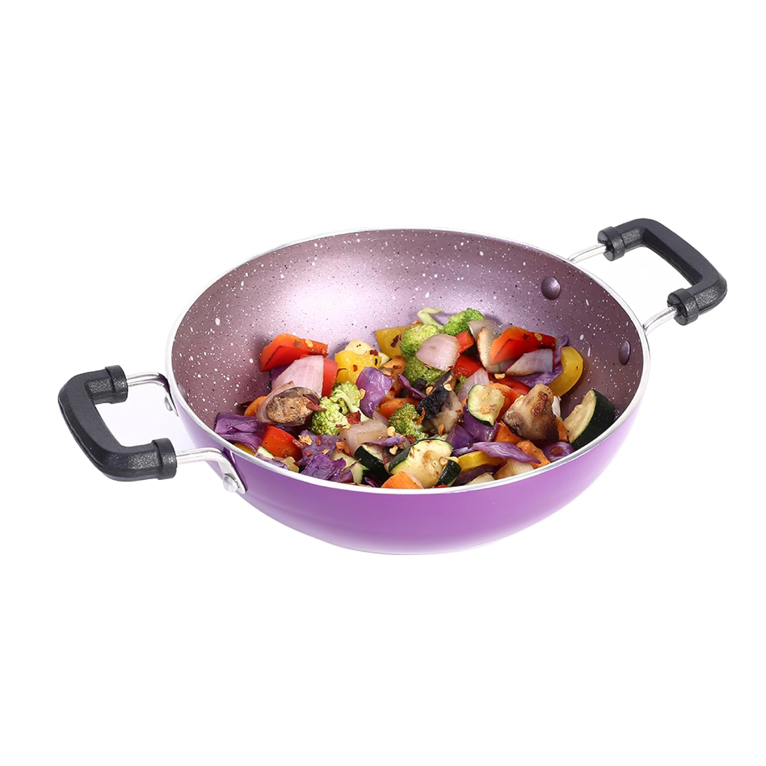 Wonderchef Venice Mini Kadhai | Pure-Grade Virgin Aluminium | PFOA Free Non-Stick Coating | Cool Touch Handles | Ideal f