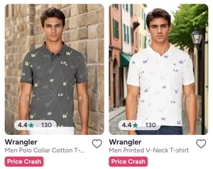 Wrangler Cloths Up to 80% Off + 10% Extra with Coupon on Myntra